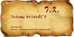 Tolnay Kristóf névjegykártya