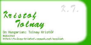 kristof tolnay business card